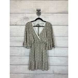 Peach Love Women's Green Boho Waisted Mini Dress Size Small